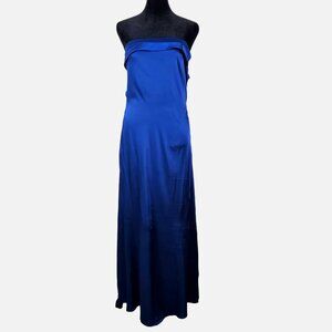Merokeety Womens Strapless Satin Tube Bodycon Backless Wedding Guest Dress Med